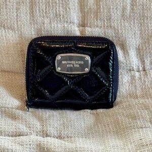 Michael Kors Hamilton Patent Quilted Wallet - Black
